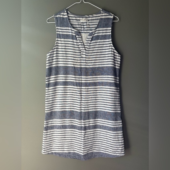 Beach lunch lounge size xs linen and cotton striped mini dress - Picture 2 of 7
